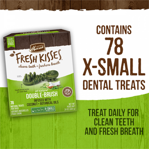 Merrick Fresh Kisses Dog Dental Treats Coconut Plus Botanical Oils Recipe Dog Treats for Toy Breeds