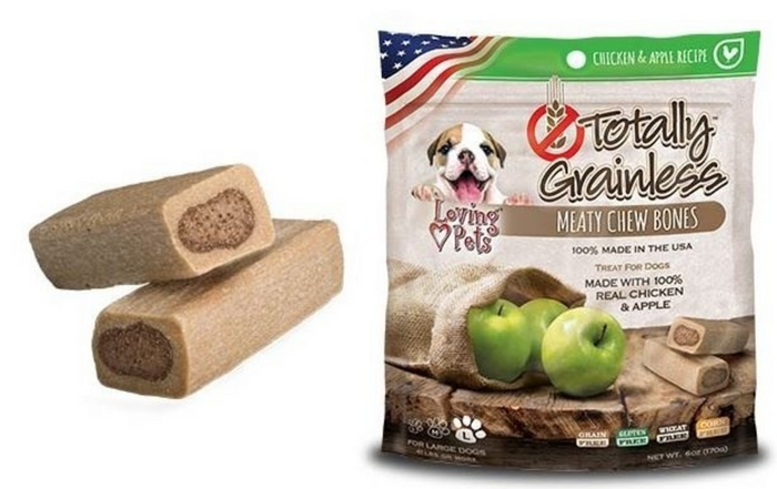 Loving Pets Totally Grainless Grain Free Chicken and Apple Recipe Meaty Chew Bones Dog Treats