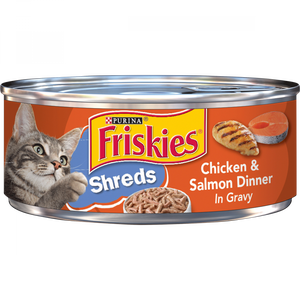 Friskies Savory Shreds Chicken And Salmon Dinner In Gravy Canned Cat Food