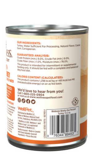 Wellness Natural Grain Free Adult 95% Turkey Canned Dog Food