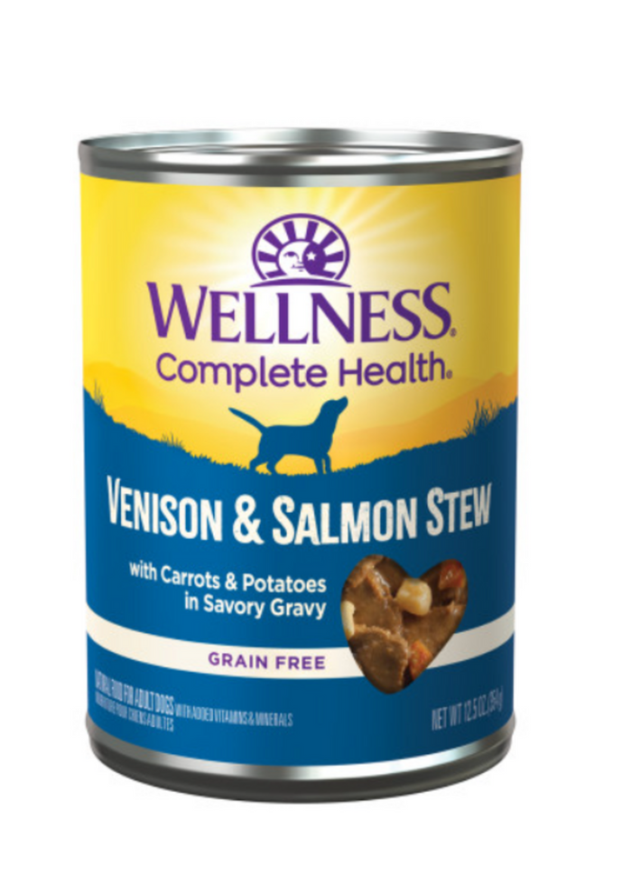 Wellness Grain Free Natural Venison & Salmon Stew with Potato and Carrots Wet Canned Dog Food