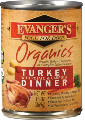 Evanger's 100% Organic Turkey with Potato And Carrots Canned Dog Food