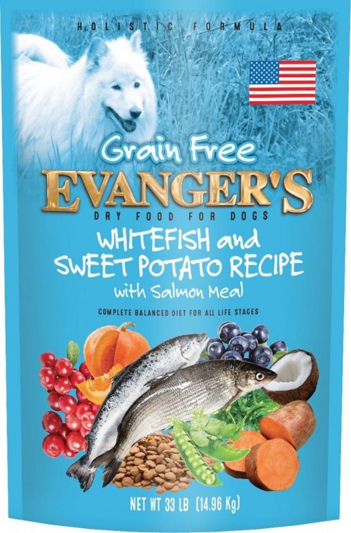 Evangers Grain Free Whitefish, Sweet Potato and Salmon Dry Dog Food