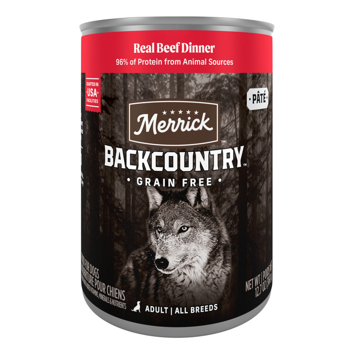 Merrick Backcountry Grain Free 96% Beef Recipe Canned Dog Food
