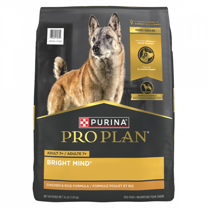 Purina Pro Plan Bright Mind Adult 7plus Chicken & Rice Formula Dry Dog Food