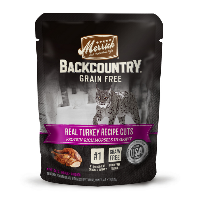 Merrick Backcountry Grain Free Gluten Free Premium High Protein Wet Cat Food, Turkey Recipe Cuts With Gravy