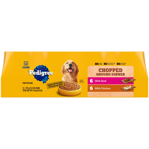 Pedigree Chopped Ground Dinner Multipack with Chicken and Beef Canned Dog Food