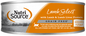 NutriSource Grain Free Lamb & Lamb Liver Select Canned Cat Food