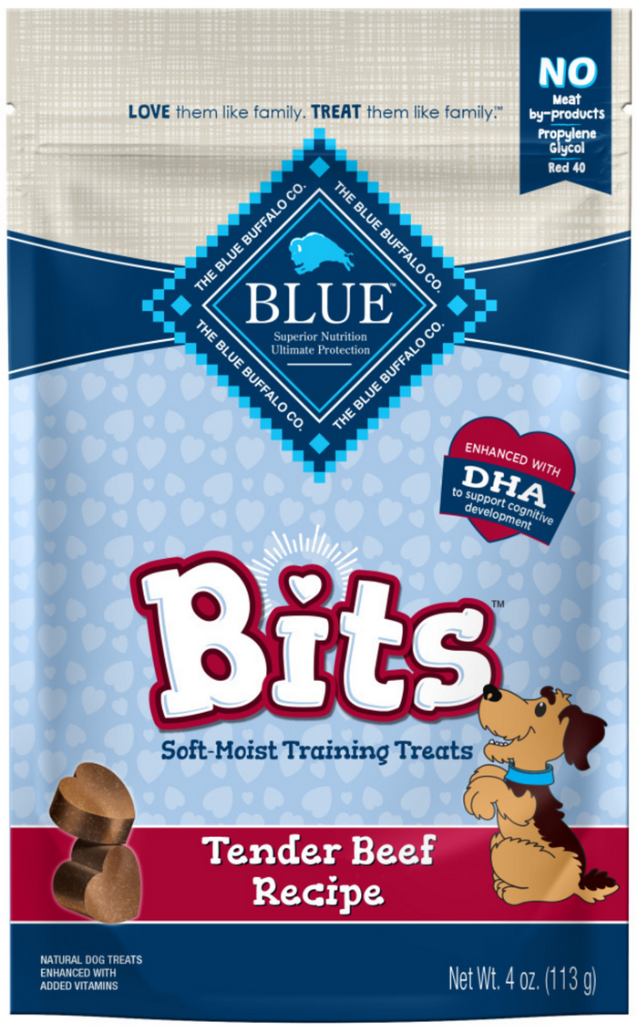 Blue Buffalo Bits Tender Beef Natural Soft Moist Training Dog Treats