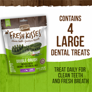 Merrick Fresh Kisses Dog Dental Treats Coconut Plus Botanical Oils Recipe Dog Treats for Large Breeds